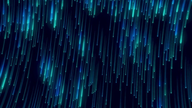 詳情圖-流星射擊，光速太空旅行，彩色發(fā)光的光雨，霓虹線背景動畫，數(shù)字簽名與許多火球從天空落下
