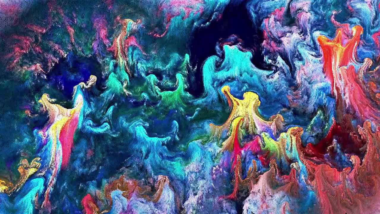 多色流体油墨运动背景