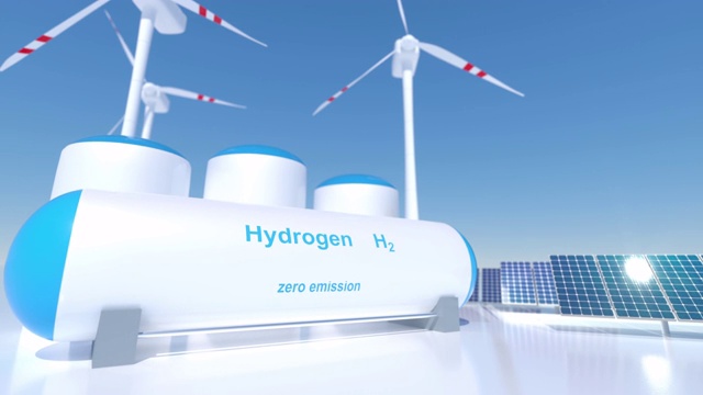 氢可再生能源生产-用于清洁电力、太阳能和风力涡轮机设施的氢气