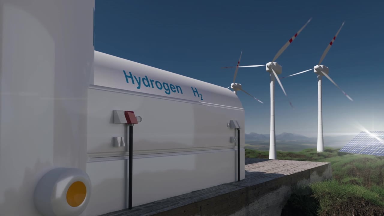 詳情圖-可再生氫能源生產-用于清潔電力、太陽能和風力渦輪機設施的氫氣