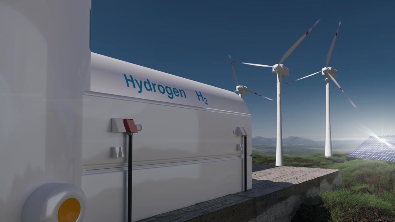 詳情圖-可再生氫能源生產-用于清潔電力、太陽能和風力渦輪機設施的氫氣