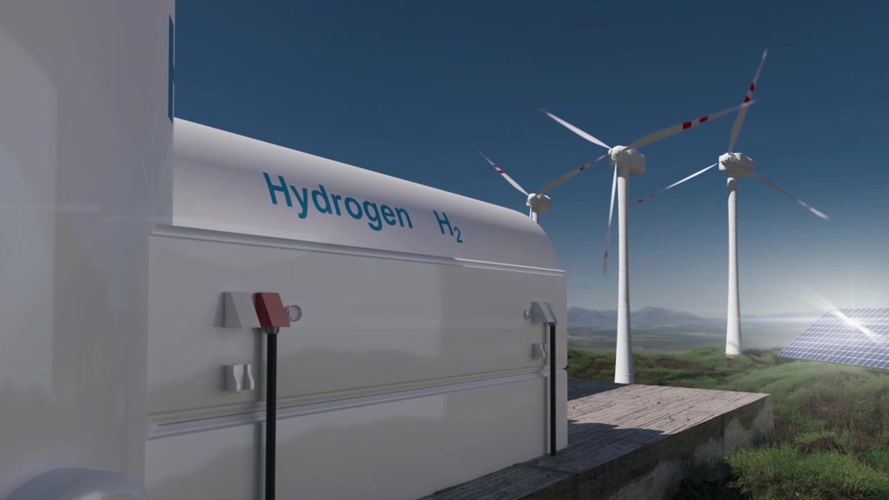 詳情圖-可再生氫能源生產-用于清潔電力、太陽能和風力渦輪機設施的氫氣