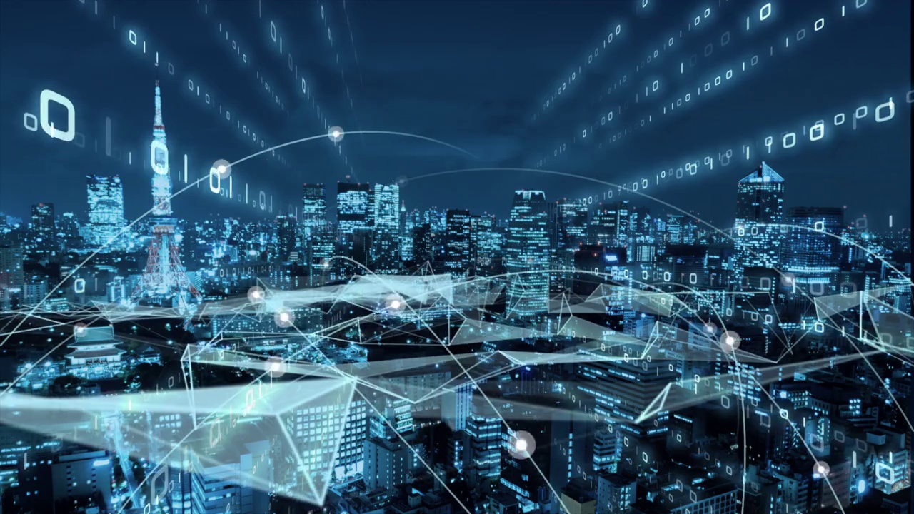 详情图-5G和人工智能技术，全球通信网络概念。业务图。全球业务。