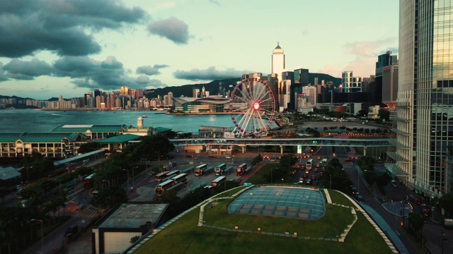 詳情圖-香港的城市航拍，市中心的摩天大樓
