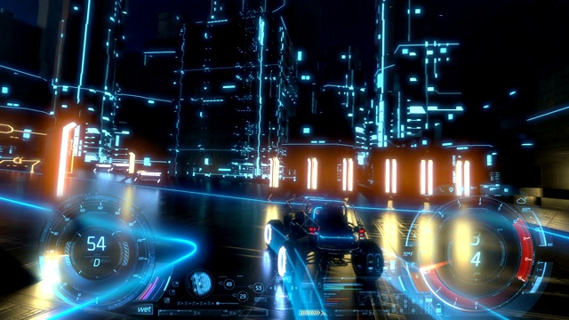 詳情圖-3d假視頻游戲。賽車模擬。夜晚的城市。特隆風(fēng)格。第2部分。住房和城市發(fā)展部