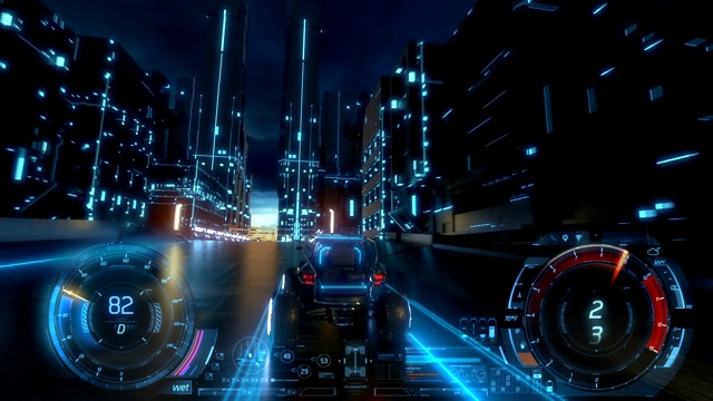 詳情圖-3d假視頻游戲。賽車模擬。夜晚的城市。特隆風格。2的第2部分。住房和城市發(fā)展部