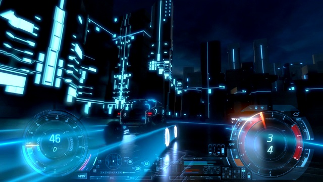 詳情圖-3d假視頻游戲。賽車模擬。夜晚的城市。特隆風格。2的第2部分。住房和城市發(fā)展部