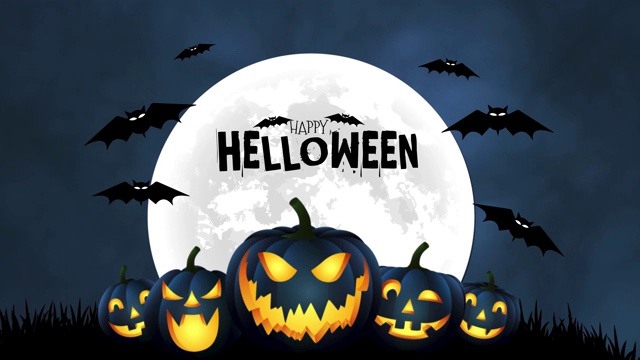 詳情圖-4K萬(wàn)圣節(jié)快樂(lè)的文字和背景