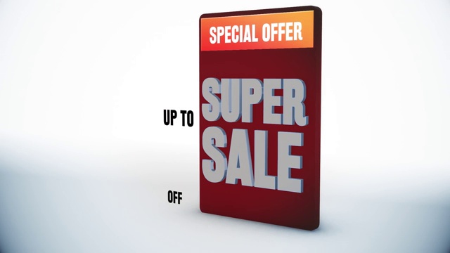 超级销售高达50%的折扣，Mega Sale -销售促销动画背景，特别优惠