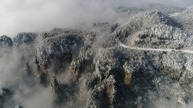 中国湖南张家界天子山雪景