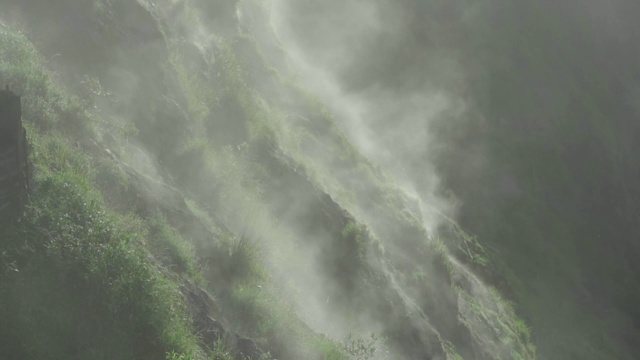 详情图-绿色的山谷形成于火山与烟尘土由硫化氢