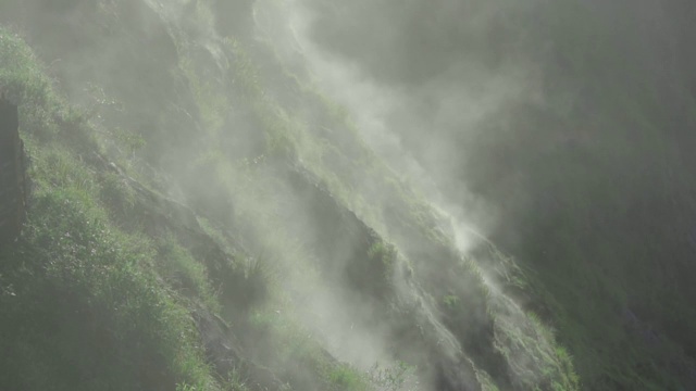 详情图-绿色的山谷形成于火山与烟尘土由硫化氢