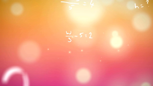 詳情圖-數(shù)字生成視頻的光點(diǎn)和數(shù)學(xué)方程移動(dòng)對(duì)橙色的背景