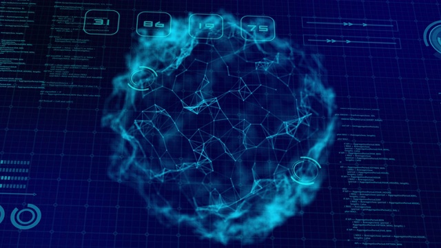 HUD屏幕未来技术背景3D球全球世界数字分析数字大数据互联网网络连接连接，3D渲染高科技能源电力球