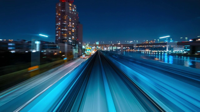 詳情圖-4K超級自動列車穿越彩虹橋，日本東京