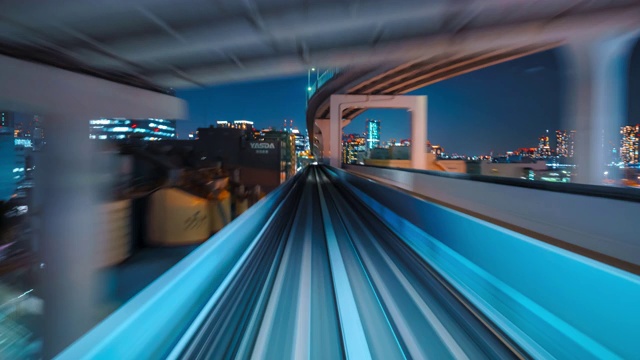 詳情圖-4K超級自動列車穿越彩虹橋，日本東京