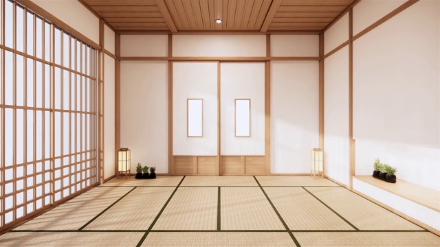 詳情圖-日本室內(nèi)設(shè)計(jì)，現(xiàn)代客廳。3d渲染，3d渲染