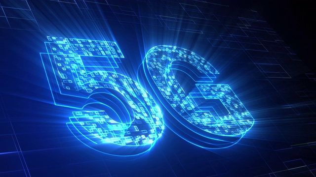 抽象未来的5G网络文本动画蓝色