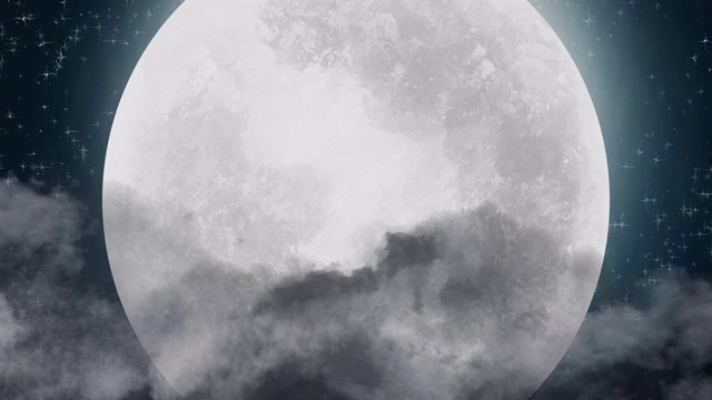 詳情圖-圣誕老人的剪影在馴鹿拉雪橇對(duì)月亮