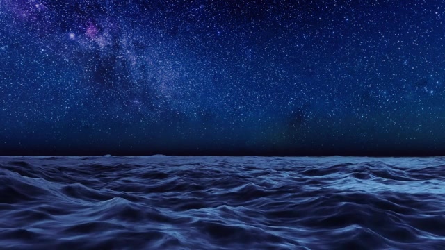 詳情圖-星空與銀河在海洋表面的3D動畫