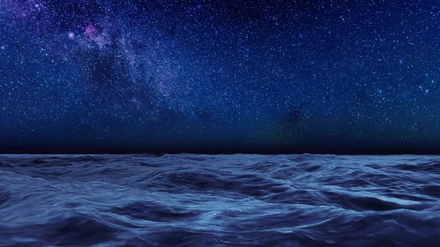 詳情圖-星空與銀河在海洋表面的3D動畫