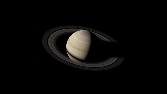 土星飞掠与星星3D渲染