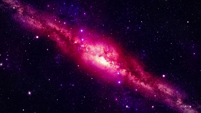 4k 3D银河系宇宙星系时间流逝，夜空星星循环背景。