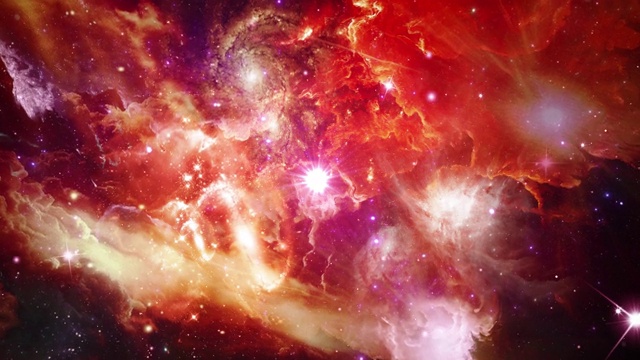 4K 3D渲染无缝循环通过星场银河动画。