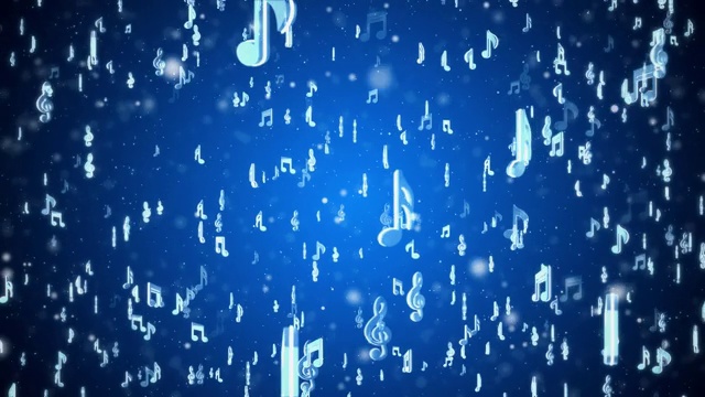 音乐符号音符，节拍移动无缝循环3D动画