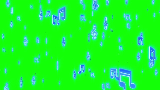 詳情圖-音樂音符符號粒子循環(huán)動畫。音符浮動。帶有耀斑的抽象背景。