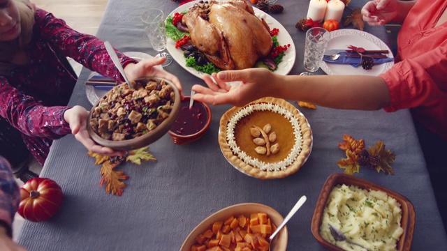 詳情圖-家庭享用傳統(tǒng)節(jié)日火雞大餐