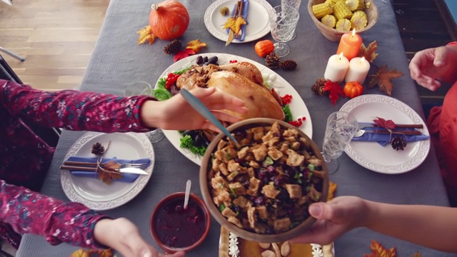 詳情圖-家庭享用傳統(tǒng)節(jié)日火雞大餐