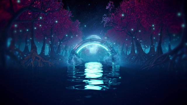 詳情圖-科幻未來(lái)森林無(wú)縫環(huán)紅樹(shù)林和外來(lái)技術(shù)