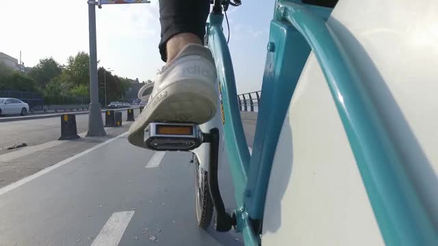人们在海边的自行车道上骑车