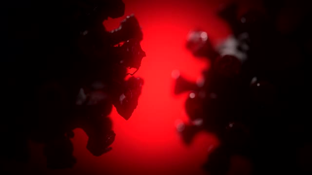 冠状病毒细胞在血液中旋转