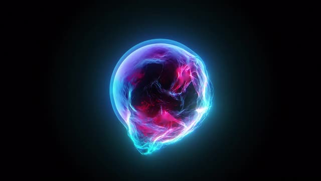 黑色背景上的抽象能量球