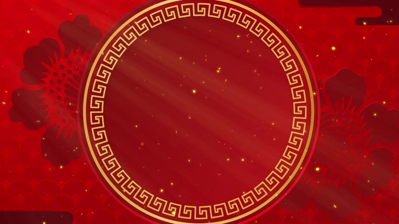 詳情圖-新年快樂。剪紙的風(fēng)格。中國裝飾經(jīng)典節(jié)日背景。傳統(tǒng)的農(nóng)歷年背景懸掛燈籠和鮮花。帶有復(fù)制空間的4K循環(huán)。