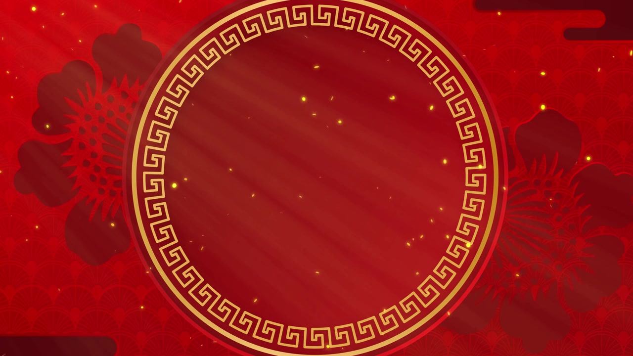 詳情圖-新年快樂。剪紙的風(fēng)格。中國裝飾經(jīng)典節(jié)日背景。傳統(tǒng)的農(nóng)歷年背景懸掛燈籠和鮮花。帶有復(fù)制空間的4K循環(huán)。