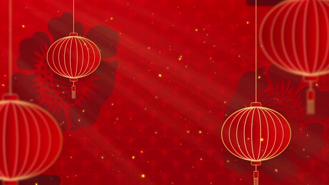 詳情圖-春節(jié)快樂。剪紙的風(fēng)格。中國傳統(tǒng)節(jié)日背景裝飾經(jīng)典。傳統(tǒng)的農(nóng)歷背景懸掛燈籠和鮮花。帶有復(fù)制空間的4K循環(huán)。