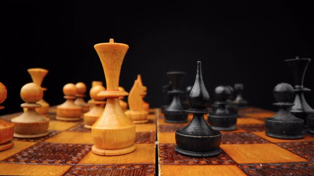 棋牌游戏和象棋数字4K视频。商业策略和成功。