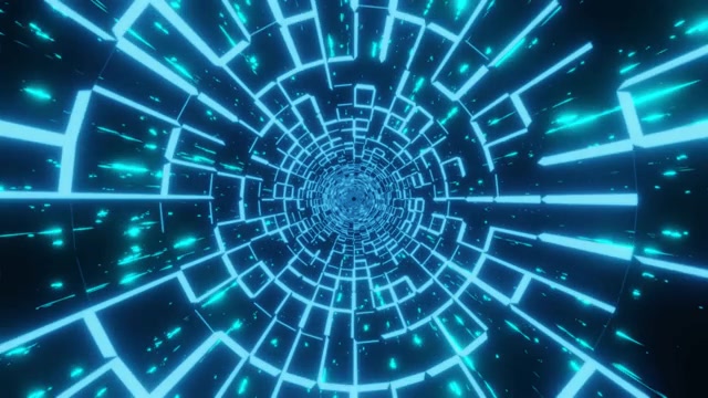 詳情圖-抽象科幻未來(lái)外星空間發(fā)光的光蟲(chóng)洞速度隧道3D渲染
