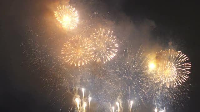 中国新年烟花在香港
