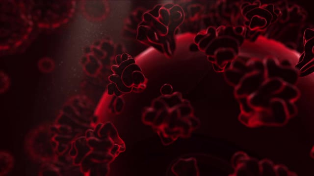 Covid-19分子漂浮在血管周围的概念