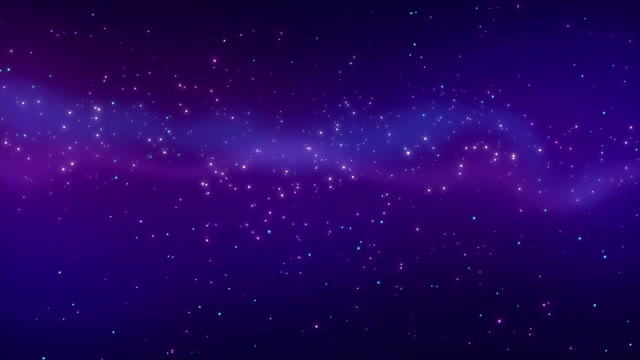 星空，深蓝色的运动图形背景与星星闪烁闪烁的宇宙空间。银河闪耀的星光，4k股票循环动画