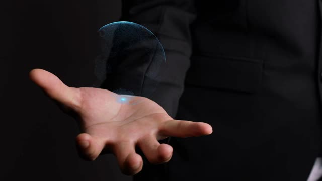 人类手握地球地球全息技术