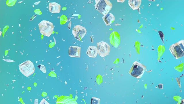 詳情圖-在4K慢鏡頭中用薄荷葉炸碎冰塊