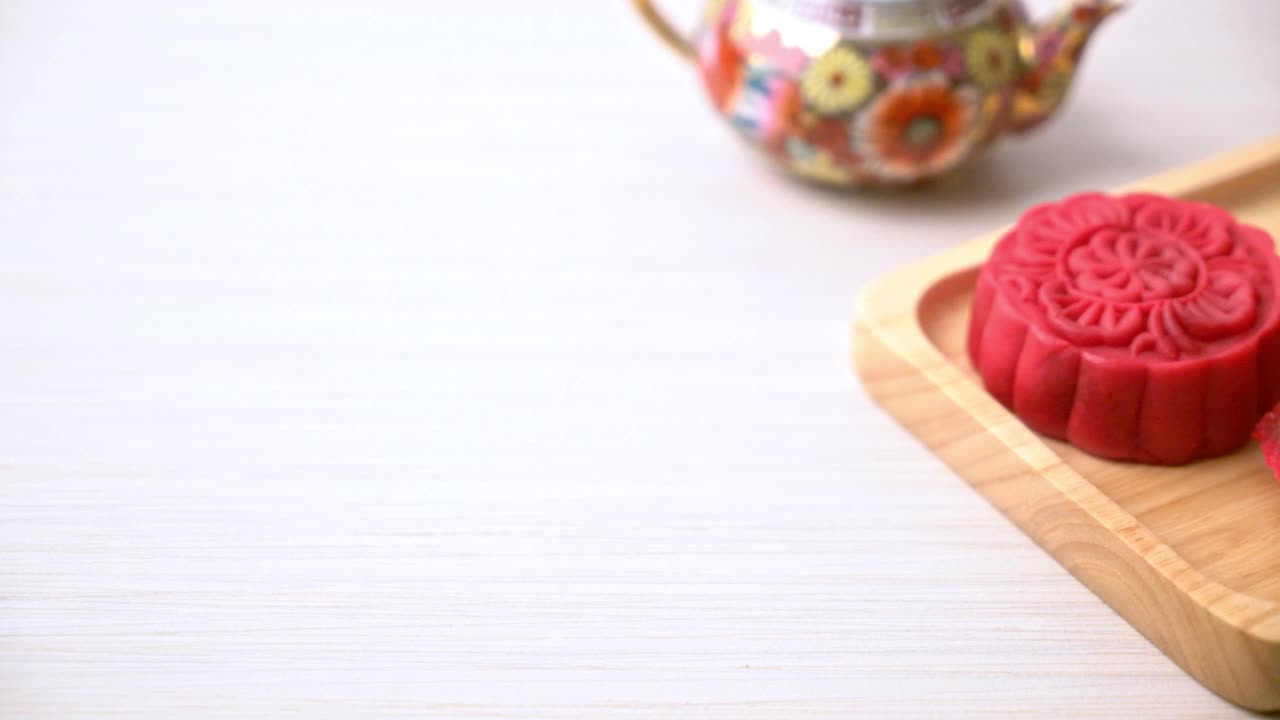 中国的草莓红豆月饼木版