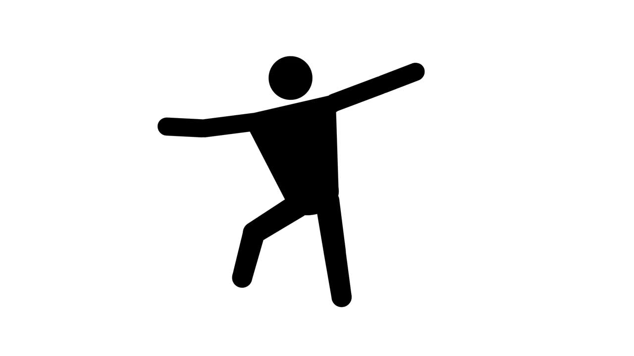 跳舞的人，简笔人偶，图标人跳舞，动画4k视频