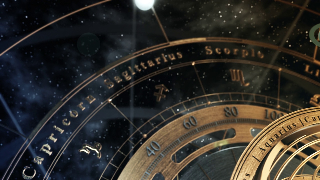 詳情圖-渾天儀，黃道星座和圍繞它們旋轉(zhuǎn)的行星