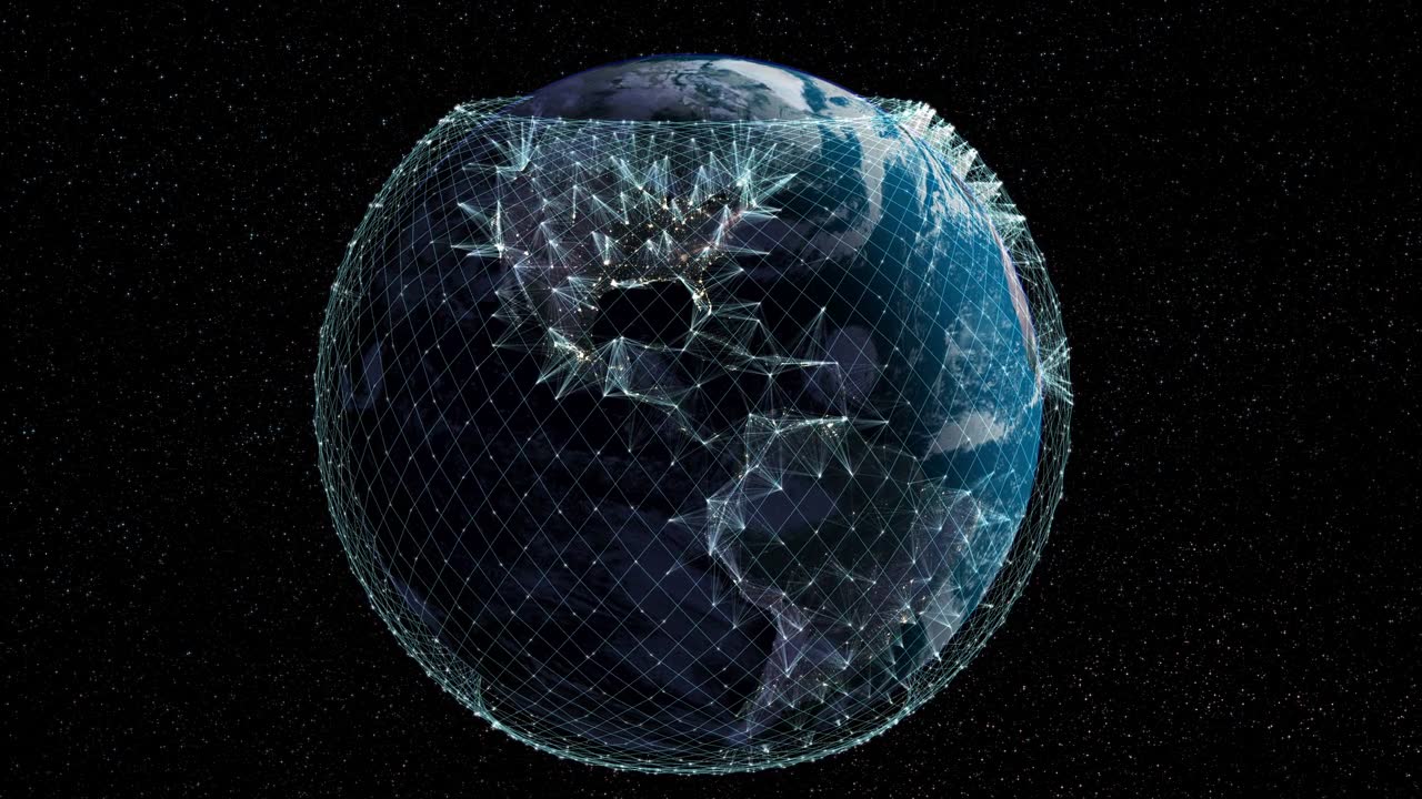 详情图-地球西半球的卫星互联网。